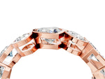 Rose gold Mixed Shape Diamond Bezel Set Eternity Wedding Band_4