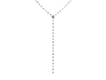 Rose gold Mixed Shape Diamond Lariat Necklace with Station Accents