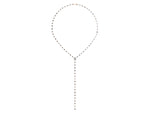 Rose gold Mixed Shape Diamond Lariat Necklace with Station Accents_1