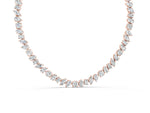 Rose gold Mixed Shape Diamond Tennis Necklace