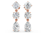 Rose gold Multi-Shape Diamond Drop Earring