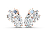 Rose gold Multi-Shape Diamond Mosaic Five Stone Stud Earrings