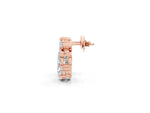 Rose gold Multi-Shape Diamond Mosaic Five Stone Stud Earrings_1