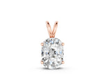Rose gold Old Mine Cushion Diamond Solitaire Pendant with Four Prong Setting
