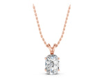 Rose gold Old Mine Cushion Diamond Solitaire Pendant with Four Prong Setting_1