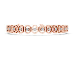 Rose gold Oval Bezel Set Round Diamond Tennis Bracelet with Four-Prong Setting