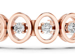 Rose gold Oval Bezel Set Round Diamond Tennis Bracelet with Four-Prong Setting_1