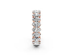Rose gold Oval Cut Diamond Eternity Band with Shared Prong Setting_2