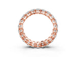Rose gold Oval Cut Diamond Eternity Band with Shared Prong Setting_3