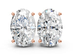 Rose gold Oval Cut Diamond Stud Earrings