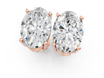 Rose gold Oval Cut Diamond Stud Earrings_1