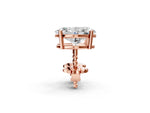 Rose gold Oval Cut Diamond Stud Earrings_2
