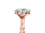 Rose gold Oval Cut Solitaire Diamond Ring with Bamboo Band and Four-Prong Setting_5