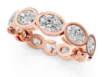 Rose gold Oval Diamond Bezel Set Eternity Wedding Band_1