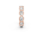 Rose gold Oval Diamond Bezel Set Eternity Wedding Band_2
