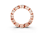 Rose gold Oval Diamond Bezel Set Eternity Wedding Band_3
