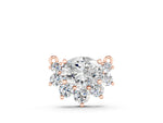 Rose gold Oval Diamond Cluster Pendant with Prong Setting