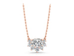 Rose gold Oval Diamond Cluster Pendant with Prong Setting_1