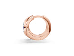 Rose gold Oval Diamond Framed Huggie Hoop Earrings_1