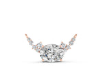 Rose gold Oval Diamond Pendant with Heart Accents and Prong Setting