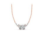 Rose gold Oval Diamond Pendant with Heart Accents and Prong Setting_1