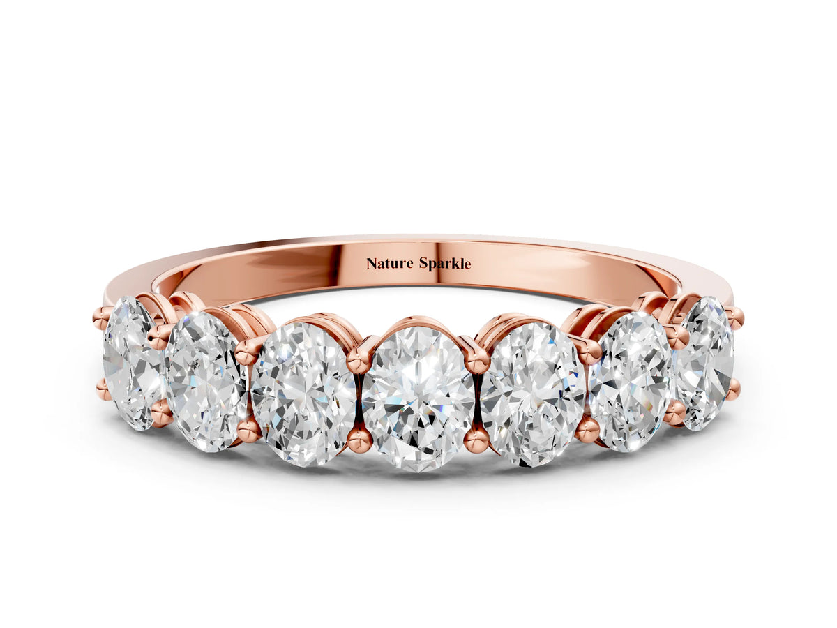 Rose gold Oval Diamond Shared Prong Eternity Band