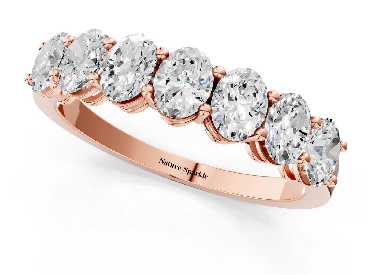 Rose gold Oval Diamond Shared Prong Eternity Band_1