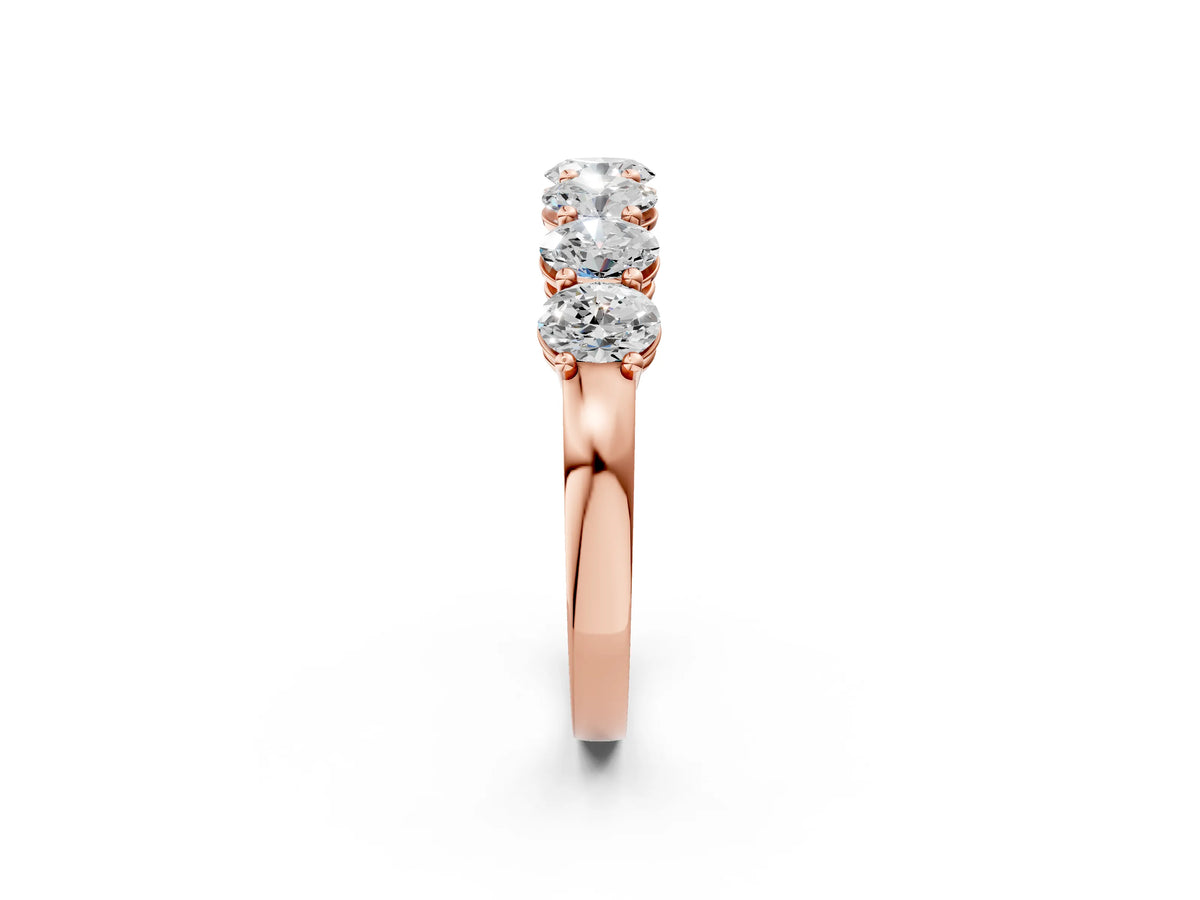 Rose gold Oval Diamond Shared Prong Eternity Band_2