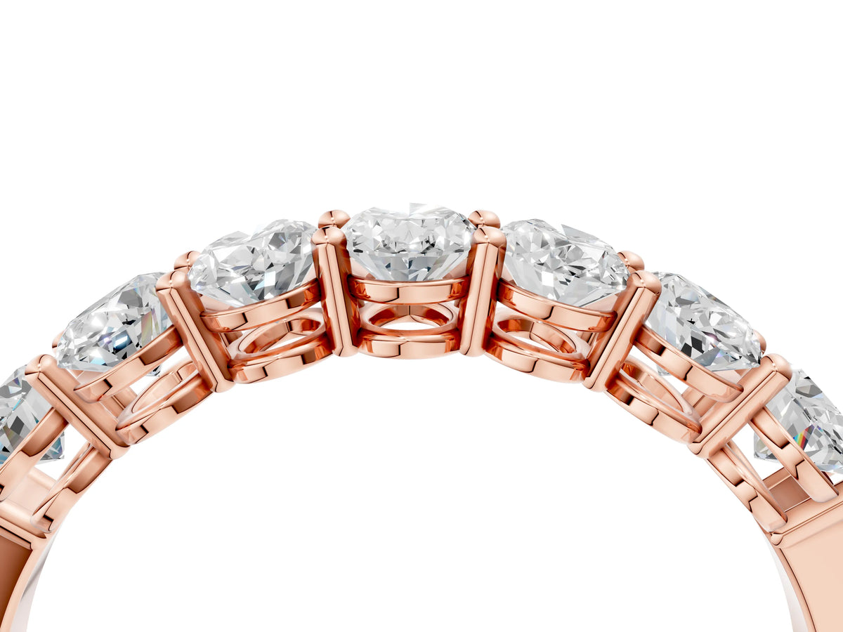 Rose gold Oval Diamond Shared Prong Eternity Band_4