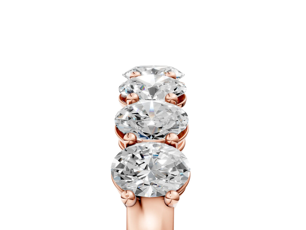 Rose gold Oval Diamond Shared Prong Eternity Band_5