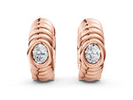 Rose gold Oval Diamond Vera Hoop Earrings