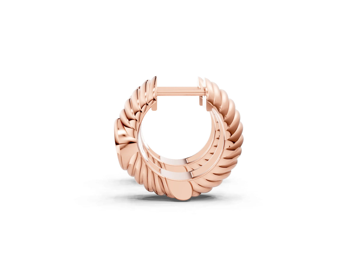 Rose gold Oval Diamond Vera Hoop Earrings_1