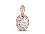 Rose gold Oval Halo Pavé Diamond Pendant