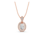 Rose gold Oval Halo Pavé Diamond Pendant_1