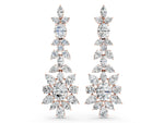 Rose gold Oval, Pear, Marquise and Round Diamond Floral Cascade Drop Earrings