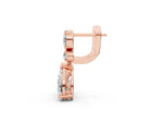 Rose gold Oval, Round and Pear Diamond Huggie Drop Earrings_1