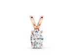 Rose gold Oval Solitaire Diamond Prong Pendant