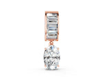 Rose gold Oval and Baguette Diamond Drop Pendant