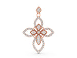 Rose gold Pavé Marquise Diamond Cross Pendant