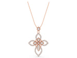 Rose gold Pavé Marquise Diamond Cross Pendant_1