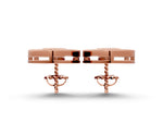 Rose gold Pavé Pear-Shaped Halo Stud Earrings with Milgrain Detailing