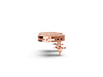 Rose gold Pavé Pear-Shaped Halo Stud Earrings with Milgrain Detailing_1