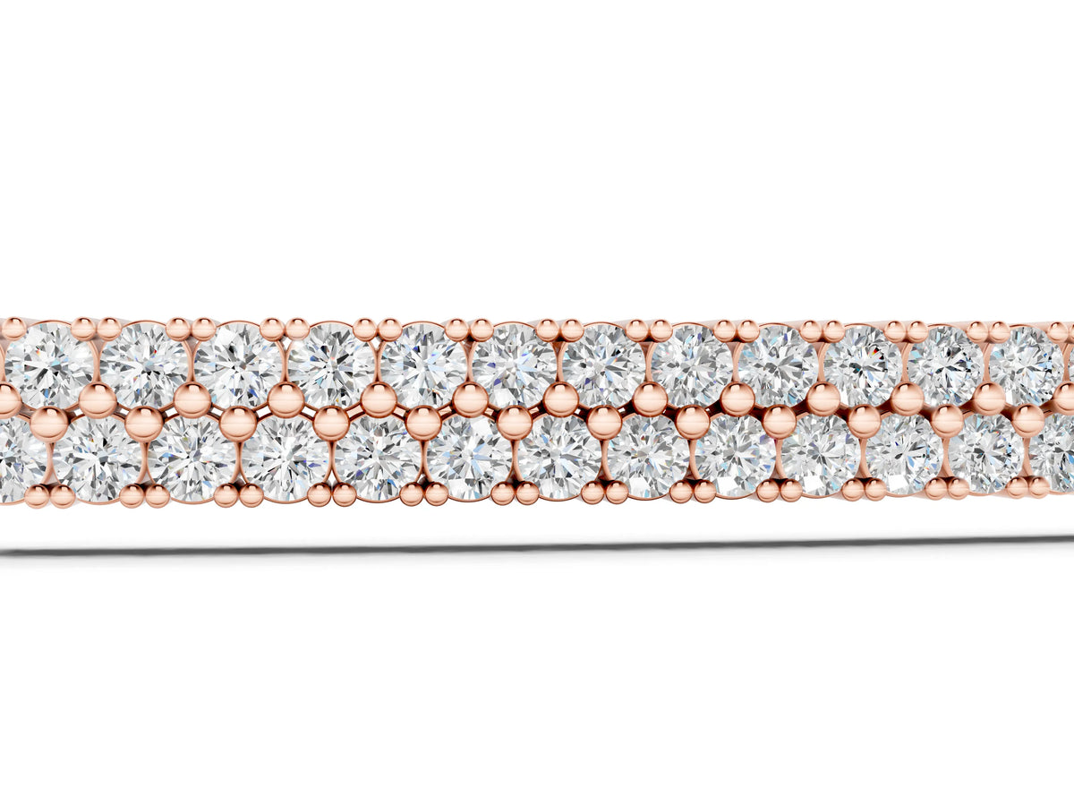 Rose gold Pavé Round Diamond Box Chain Slider Bracelet_1