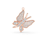 Rose gold Pavé Round Diamond Butterfly Pendant