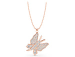 Rose gold Pavé Round Diamond Butterfly Pendant_1
