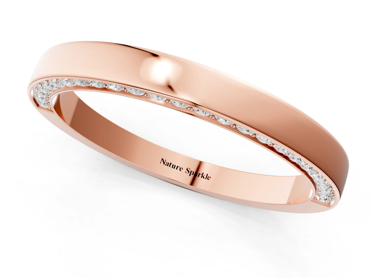 Rose gold Pavé Round Diamond Channel Set Band_1