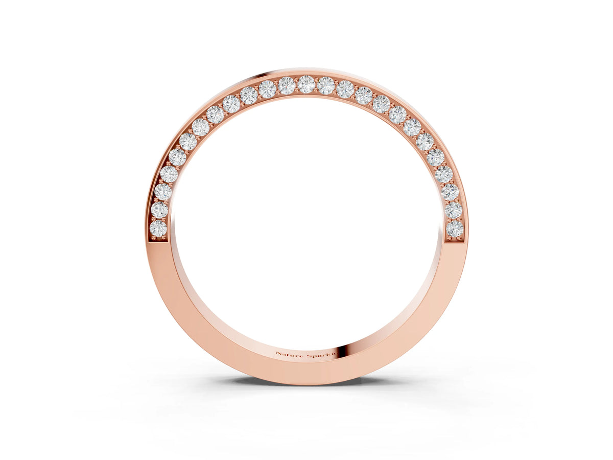 Rose gold Pavé Round Diamond Channel Set Band_3