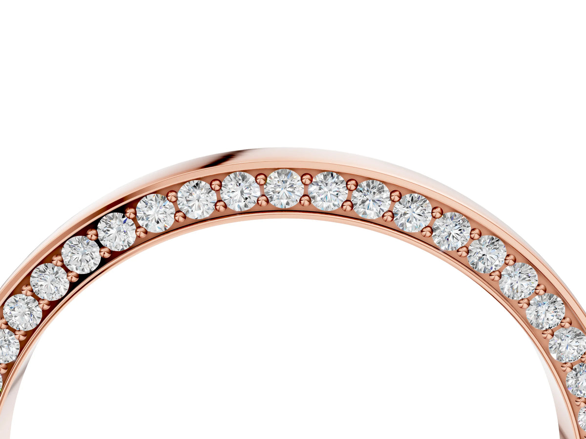 Rose gold Pavé Round Diamond Channel Set Band_4