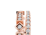 Rose gold Pavé Round Diamond Channel Set Dual Band with Prong Setting_5