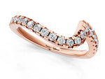 Rose gold Pavé Round Diamond Chevron Band with Prong Setting_1